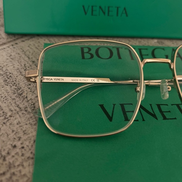 Bottega Veneta VB11100 Gold Square Metal Frame Eye Glasses ? Oversized main image 10